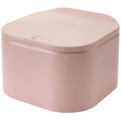 Poubelle de bureau Mini couverture de bureau européenne poubelle à ressort boîte de rangement des ordures de bureau avec couvercle poubelle boîte de rangement de bureau(rose) (1/5)
