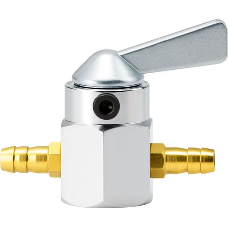 Per 1 rubinetto benzina in metallo da 8 mm per moto, quad, scooter, rubinetto benzina durevole e resistente, installazione semplice, elevata resistenza all'ossidazione e alle alte temperature, argento (1/5)