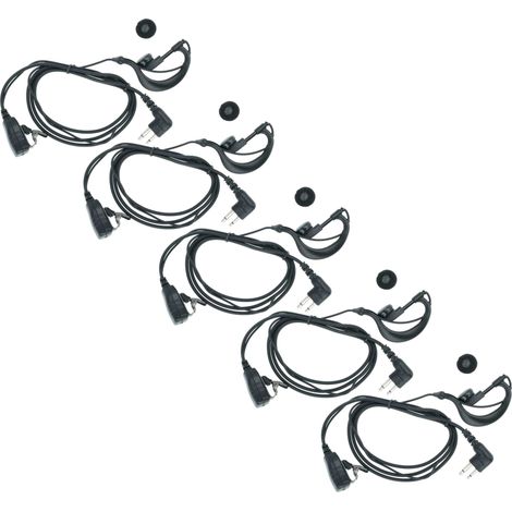 vhbw 5x Headset kompatibel mit Motorola Radius P110 Funkgerät schwarz (1/5)