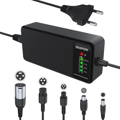Chargeur Intelligent 42V pour Trottinette Électrique -2A, 5 Connecteurs – Maximise capacité (1/5)