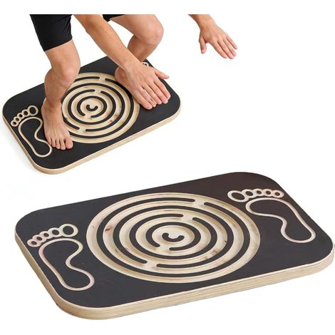 Planche inclinée pour étirer les mollets en bois pour étirement et gym à domicile – Planche inclinée portable pour cheville Pour exercices de genoux, talon et jambes, squats et entraînement de (1/5)