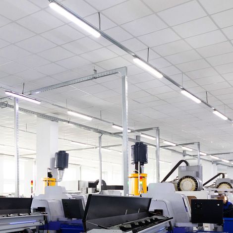 10er Set LED Decken Leuchten Lager Hallen Wannen Lampen Tages-Licht Keller Feuchtraum Beleuchtung (1/5)