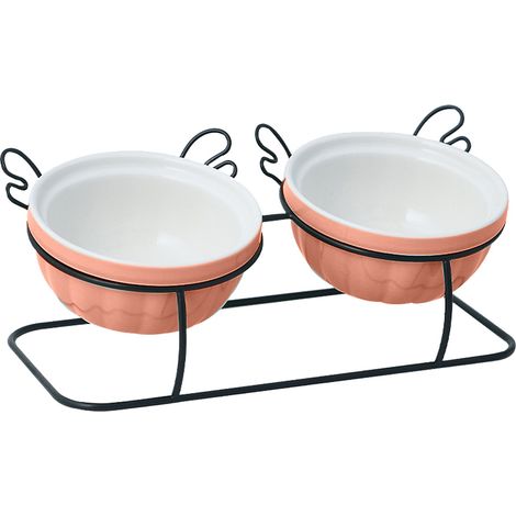 Gamelles en céramique pour chats, surélevées et inclinées à 15°, idéales pour un meilleur accès à la nourriture et à l'eau. (1/4)
