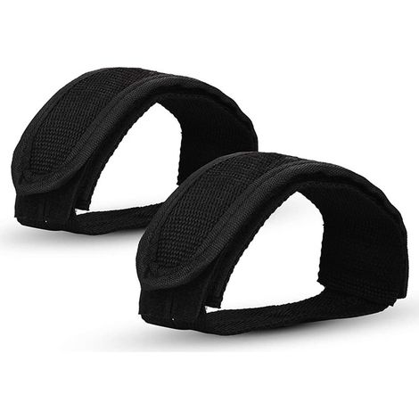 Paire de cale-pieds vélo fixation courroie ajustable pédales route VTT urbain, couvre-pieds noir pour cyclisme extérieur (1/5)