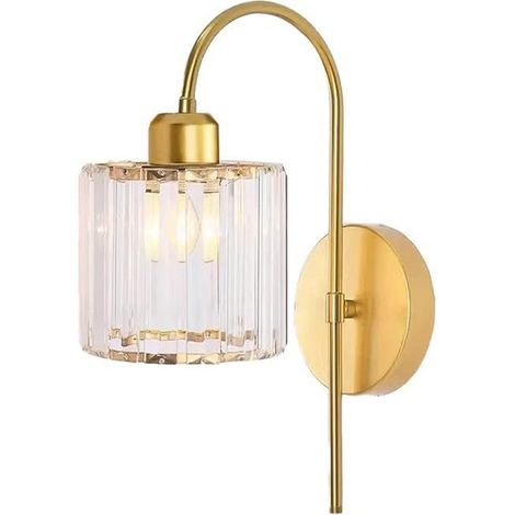 Applique Murale en Cristal Moderne, Lampe E27 220 V avec Ampoule 3 Couleurs, Luminaire Décoratif pour Chambre, Salon et Couloir (1/5)