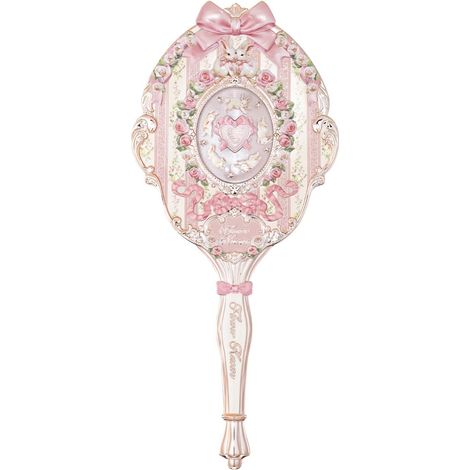 Miroir à Main Vintage Décoratif Style Princesse avec Manche Sculpté Rose (1/5)