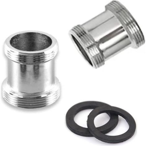 Juego de 2 adaptadores de latón para grifo, rosca macho NPT de 22 mm, conector aireador para grifo de fregadero, adaptador para purificador de agua (M24 – M22) - Crezuo
