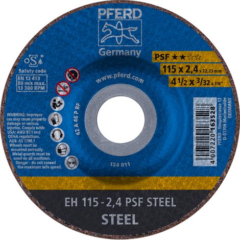 PFERD TOOLS Trennscheibe EH 115x2,4x22,23 mm gekröpft Universallinie PSF STEEL für Stahl 25 Stk (1/4)