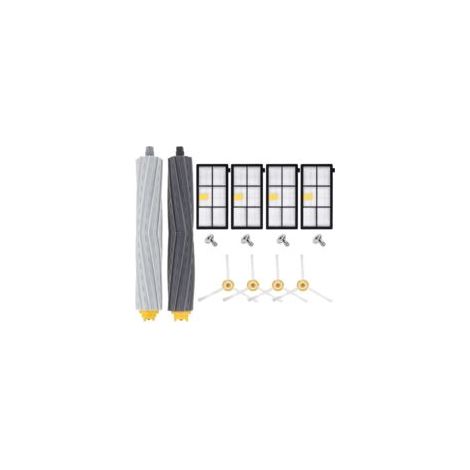 Kit de repuestos para aspiradora iRobot Roomba 800/900: 2 rodillos, 4 filtros, 4 cepillos laterales. Instalación rápida. Marca: Crezuo.