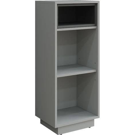 Midischrank Beatrice, Grau/Anthrazit, 38 x 93 cm mit 3 Fächern, Vicco