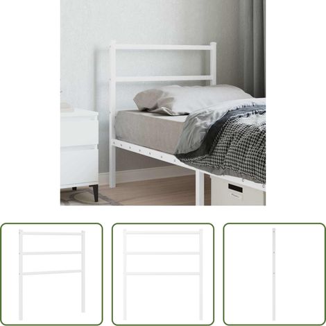vidaXL Cabecero de repuesto de metal blanco 80 cm (1/5)