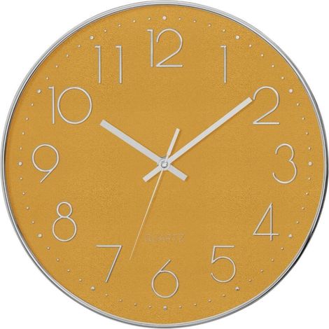 Horloge ronde en métal jaune doré de 30 cm, Laure (1/5)