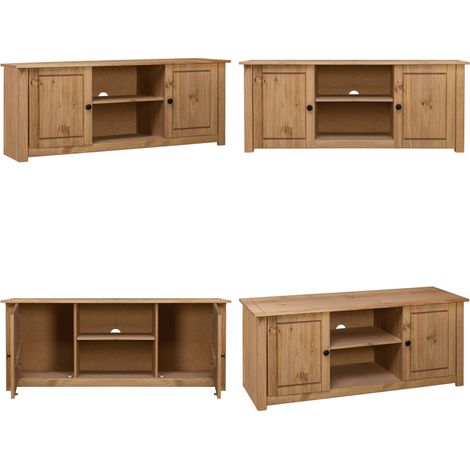 TV-Schrank 120 x 40 x 50 cm Massivholz Panama-Kiefer - Holz TV Schrank - Massivholzmöbel - Vintage TV Stand - Retro TV Board - Wohnzimmer Dekoration - Home & Living