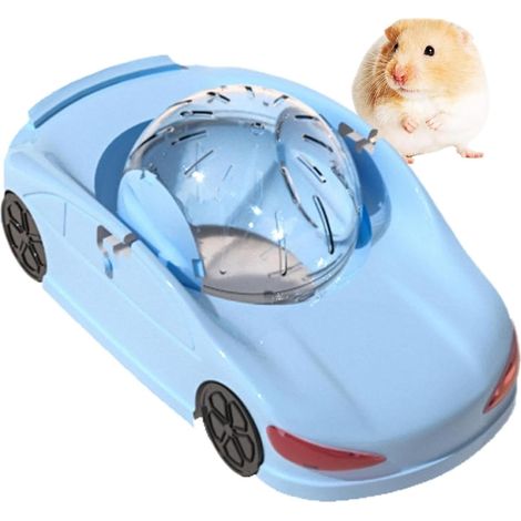 Pelota deportiva para hámster, rueda de ejercicio para hámster, coche de juguete silencioso para hurones con rueda deportiva: divertida pelota de carreras para mascotas pequeñas para hámsteres (azul) (1/5)