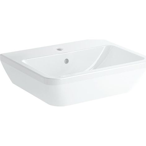 Vasque Vitra Integra carre 550x450mm blanc avec trop plein 1 trou robinet milieu
