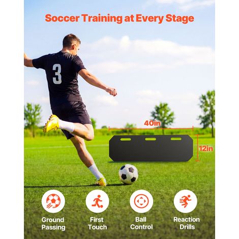 Planche de Rebond pour Football 100x30 cm, Mur de Rebond Portable et Pliable en HDPE, Équipement d'Entraînement de Foot pour Passes… (1/5)