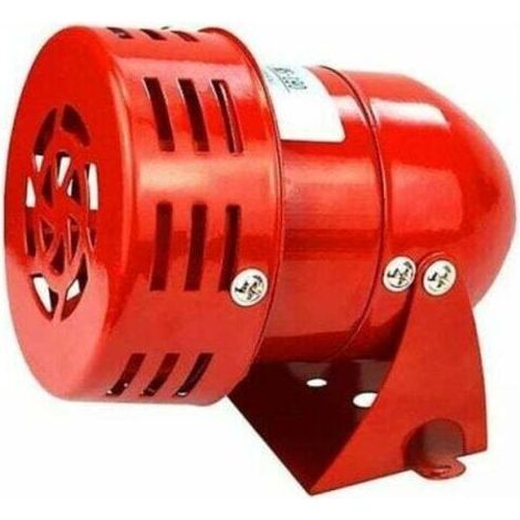 Sirène Alarme 220V Puissant à Exterieure, Sirene Alarme 120dB,Rouge Moteur Conduit Sirène Métal Corne Industrie Bateau Alarme (1/4)