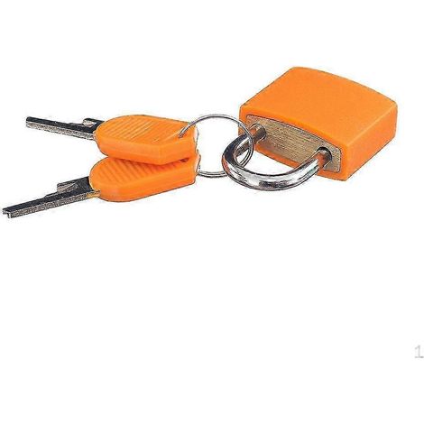 Cadenas de bagage en laiton 22 mm - serrure de valise avec clé,orange (1/2)