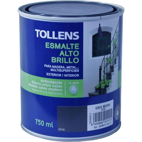 Tollens Esmalte alto brillo al agua Verde Gris medio 750 Ml