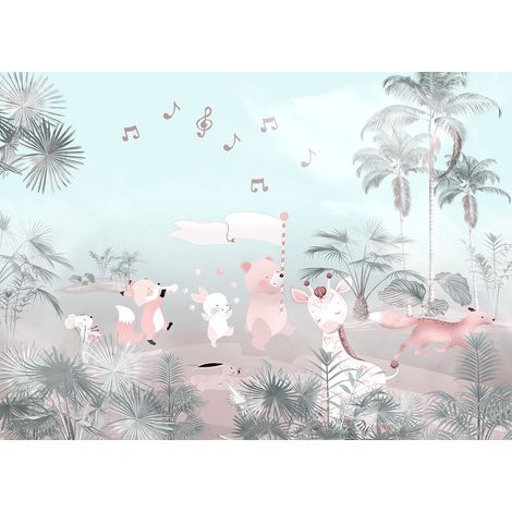 Papier peint panoramique Enfants - Animaux - 445 cm x 320 cm (1/2)