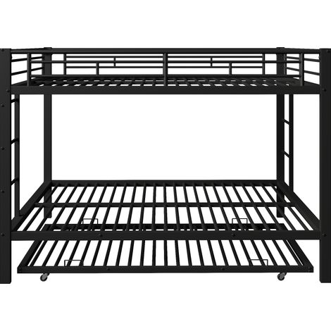 Metall-Kinderetagenbett 140 x 200 cm mit Ausziehbett, schwarz (1/5)