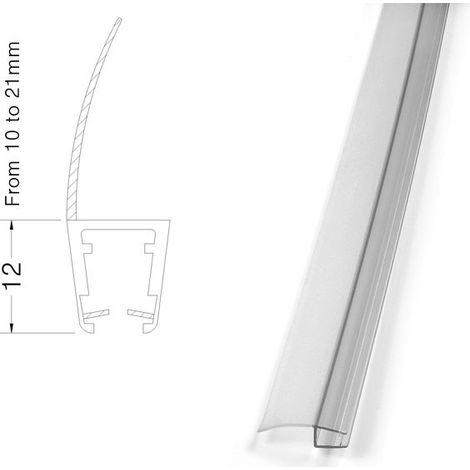 Profilo per battuta porta box cristallo mm. 3-4-5 sporgenza ala mm.20 777308PT3