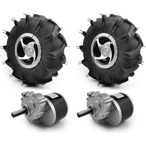 Kit de Roues à Double entraînement pour matériel agricole, horticulteur, Chariot à Main, Pneu 25,4 cm, 24 V 500 W (1/5)