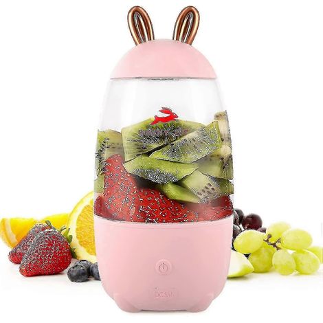 Mini blender portable et rechargeable avec port USB pour milkshakes et smoothies (rose) (1/5)
