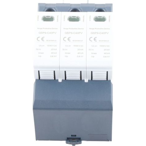 Protector 40KA 3P, Protector Photovoltaic Basse Tension Montage Sur Rail DIN avec Double Disjoncteur Thermique (1/5)