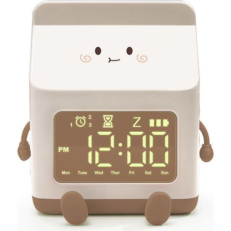 Réveil Mignon pour Petites Filles - Forme Bouteille de Lait - Aide à l'Apprentissage du Sommeil - Usage Domestique ou Scolaire (1/5)