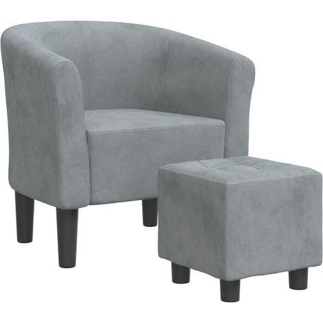 Chaise en velours foncé avec repose-pieds intégré – Siège design confortable pour salon, bureau ou chambre – Assise rembourrée, dossier ergonomique (1/5)