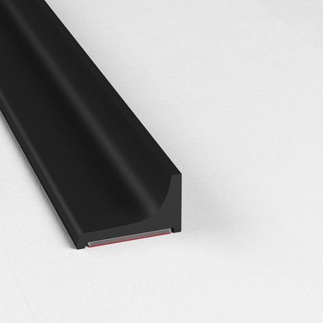 2 m breite Silikon-Duschwand, Küchenarbeitsplatten-Trennwand, klappbare Duschstange, schwarz (1/5)
