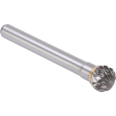 Lime rotative double taille en carbure, tête sphérique de 10 mm, tige de 54 mm, pour la sculpture sur bois, le travail des métaux, l'ébavurage et le meulage. (1/5)