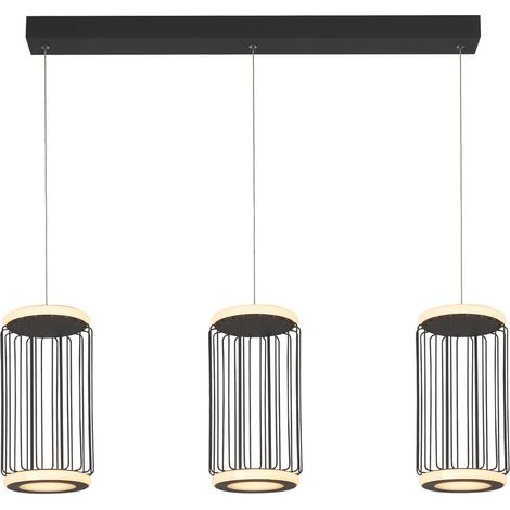 Lampadario Contemporaneo Circolo Alluminio Bianco Silicone Nero Led 35W 3000K (1/5)