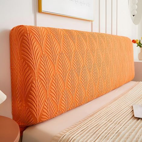 Copritestiera elastico per letti king-size/grandi, copritestiera jacquard, copritessuto, decorazione per camera da letto (arancione, king-size: 150 cm) (1/5)