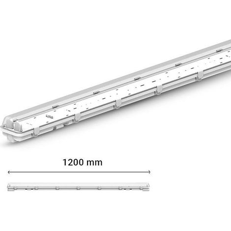 Étanche pour 2 Tubes T8 1200 mm PH/Neutre même côté Miidex Lighting® (1/5)