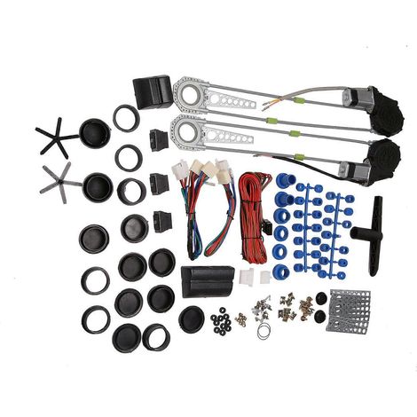 Kit de conversion universel 12V pour lève-vitre électrique 2 portes + 2 interrupteurs