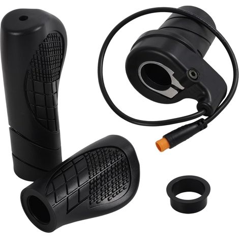 Poignée d'accélérateur demi-cercle - 1 jeu - Matériau caoutchouc et plastique - Étanche 12V-72V - Convient aux vélos électriques et VTT - Noir (Poignée étanche M8 (jeu de 4 pièces)) (1/5)