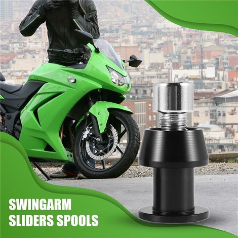 Adatto per 2 tamponi forcellone CNC per moto, supporto da 10 mm, per 250 ER6 Z e 250 ER6F - Nero