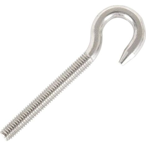 Ganchos de tornillo M5 304, pernos de gancho de acero inoxidable, ganchos de apertura, ganchos de ventosa, ganchos de anclaje, pernos de tornillo, paquete de 10 (1/4)