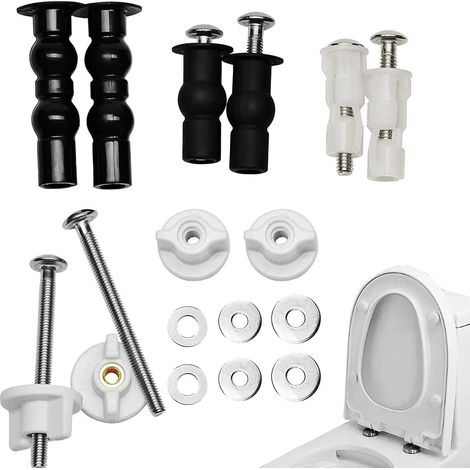 vis de rechange pour abattant de WC, kit de montage pour siège de WC, vis de fixation pour charnières de WC, kit de fixation avec vis de rechange (1/5)