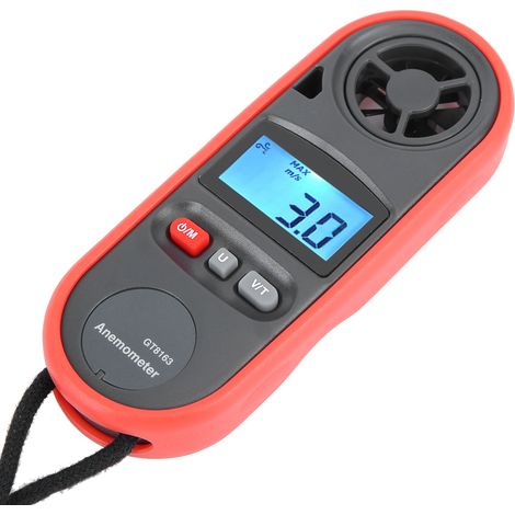 Anémomètre numérique portable de poche - Jauge de vitesse du vent, mesure de température, thermomètre (1/5)