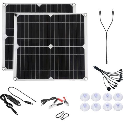 Kit de panneaux solaires, 25W de puissance, contrôleur 20A, sortie USB double (1/2)