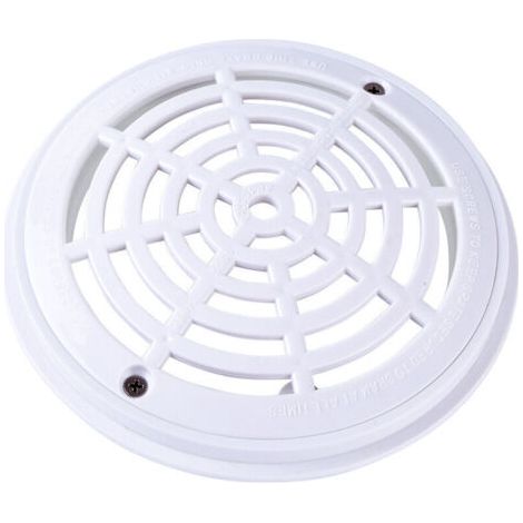 Grille bonde de Fond Ronde pour Piscine - Diam 18 x20.3cm - Blanc (1/4)