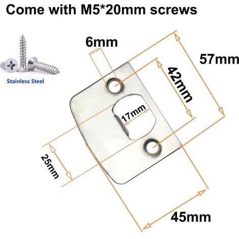 Plaque de gâche en acier inoxydable (lot de 4), plaques de sécurité pour serrure à mortaiser de porte, ASIN B0899RSBSC, B0B24Q159W (1/4)