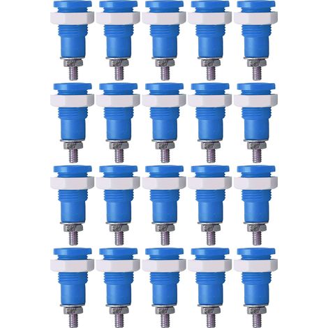 20 prises banane 4mm bonne transmission usage intensif fabrication excellente accessoires connexion électrique bleu (1/5)