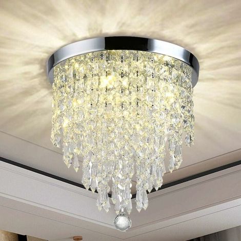 Plafonnier Cristal - Suspension Métal LED 30 cm - E14 - 220 V - Pour Salon Chambre Salle À Manger - 1 Pièce (1/5)