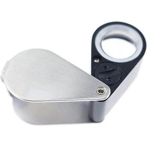 Deux loupes de bijouterie à grossissement 10x, lentilles à trois éléments, avec 6 lampes UV LED, 21 mm, adaptées aux pierres précieuses, bijoux, pièces de monnaie, timbres, etc.