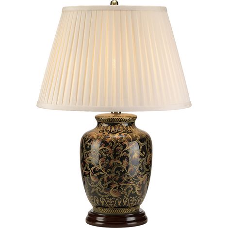 Lampada Da Scrivania Contemporanea Morris Porcellana Oro Nero Small 1 Luce E27