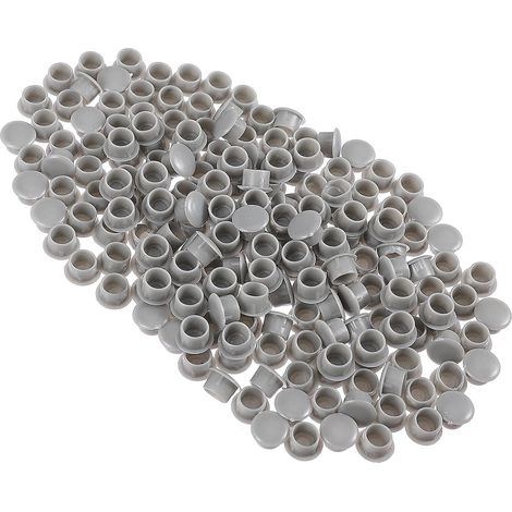 Bouchons ronds en plastique PP gris PartyKindom de 10 mm (1/5)
